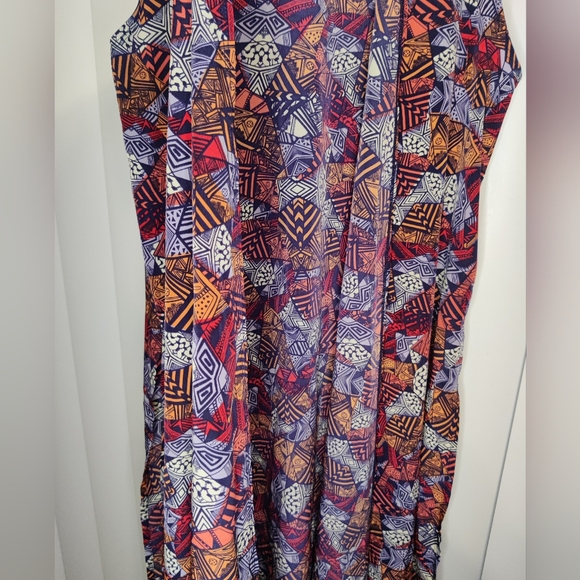 LuLaRoe Multicolor Sleeveless Vest/Kimono - Picture 3 of 5